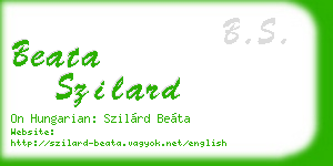 beata szilard business card